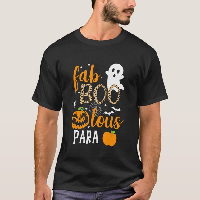 Fab Boo Lous Para Ghost Halloween T Shirt (Framsida)