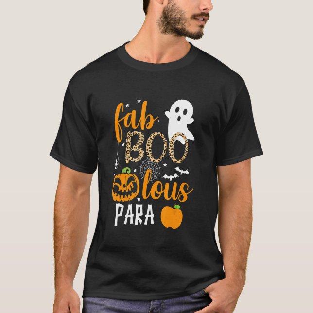 Fab Boo Lous Para Ghost Halloween T Shirt (Framsida)