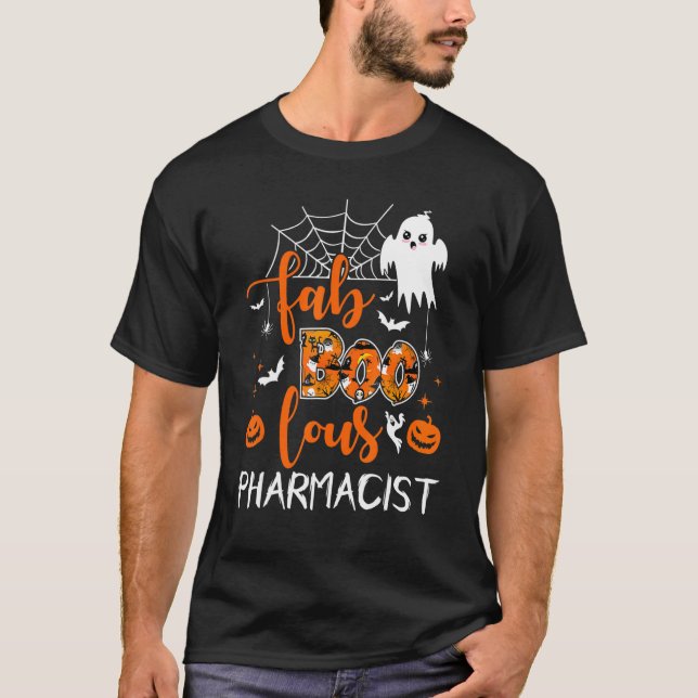 Fab Boo Lous Pharmacist Boo Ghost Halloween Spook T Shirt (Framsida)