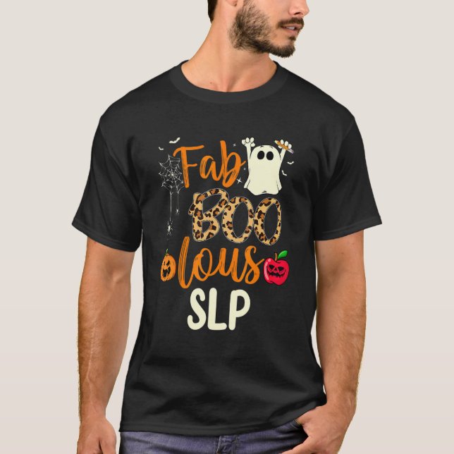 Fab Boo Lous SLP Leopard Spooky Halloween Costume T Shirt (Framsida)