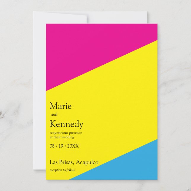 Fab Bright Summer Färg Digital Bröllop Inbjudningar (Framsida)