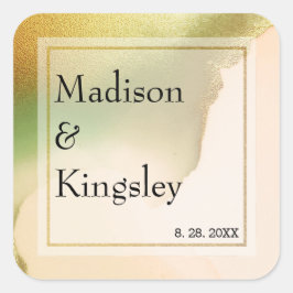 Fab Chartreuse Abstrakt Fantastisk Bröllop Fyrkantigt Klistermärke