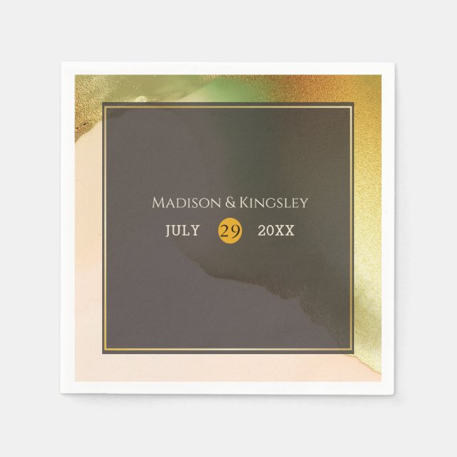 Fab Chartreuse 🤵 Bold & Snyggt Budget Bröllop Pappersservett (Framsidan)