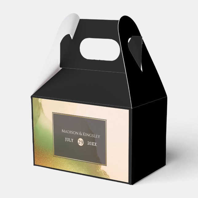 Fab Chartreuse 🤵 Bold & Snyggt Budget Bröllop Presentaskar (Framsidan Sidan)