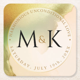 Fab Chartreuse 🤵 Bold & Snyggt Budget Bröllop Underlägg Papper Kvadrat