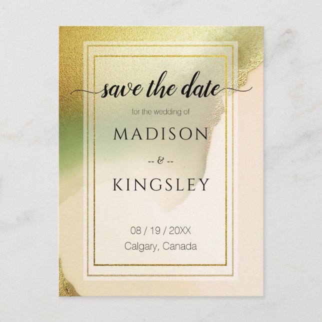 Fab Chartreuse 🤵 Bold & Snyggt Budget Bröllop Vykort (Framsida)