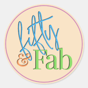 Fab Colorful Birthday Sticker Runt Klistermärke