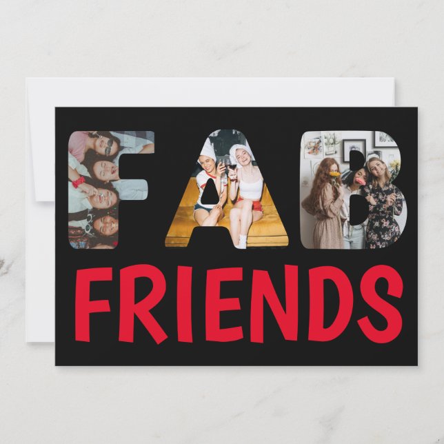 Fab Friends Girl's Gang REUNION 3 Photo Card Inbjudningar (Framsida)