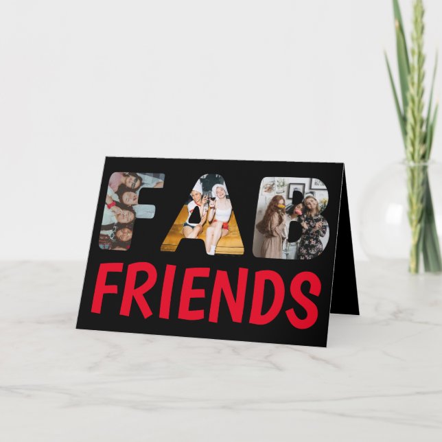 Fab Friends Girl's Gang Sentimental 4 Photo Card Kort (Framsida)