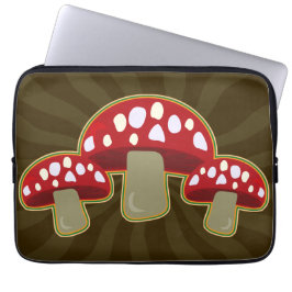 Fab Fungi MushRumi Lycklig Mönster Laptop Fodral