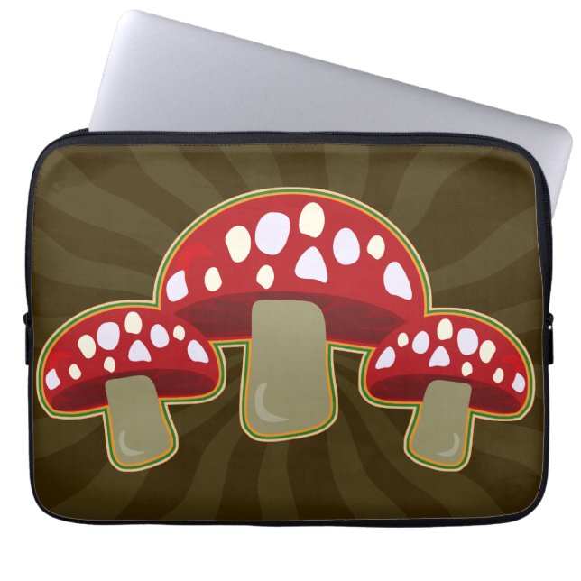 Fab Fungi MushRumi Lycklig Mönster Laptop Fodral (Framsidan)
