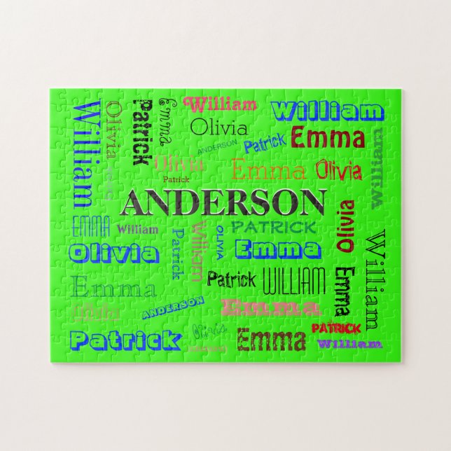 Fab Ord Cloud Family 💕 🎉 Coola Pussel (Horisontell)