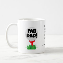 "FAB PAPPA!" Fars dag-kaffe Mugg för Golfer Pappa