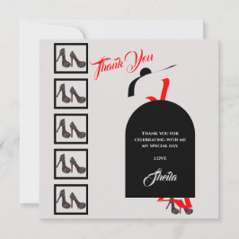 Fab Silhouette Glam Shoes Black Birthday Photo Tack Kort