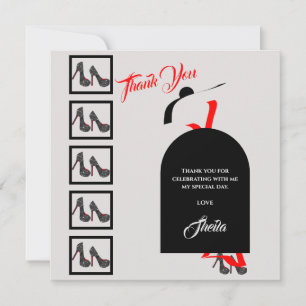 Fab Silhouette Glam Shoes Black Birthday Photo Tack Kort
