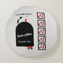 Fab Silhouette Glam Shoes Red Black Birthday Rund Kudde