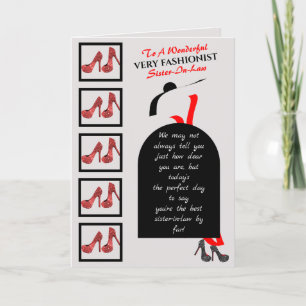 Fab Silhouette Glam Shoes Red Black Grattis på föd Kort