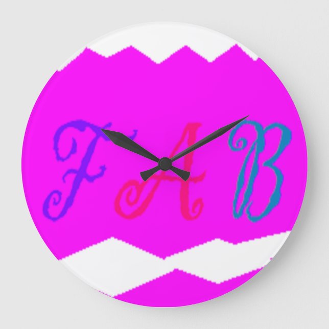Fab-vibrerande rosa-design med färgad stor klocka (Framsida)