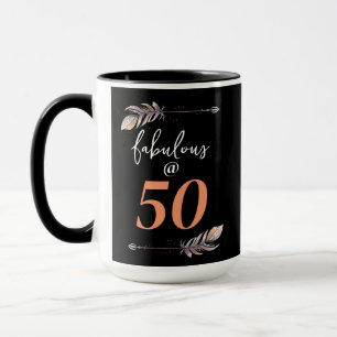 Fab vid 50:e Födelsedagsfestens Orange Dekorativ p Mugg