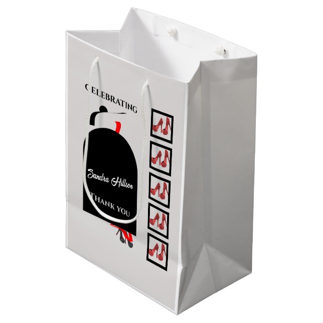 Fab Woman Silhouette Glam Shoes Red Black Birthday (Framsidan Vinklad)