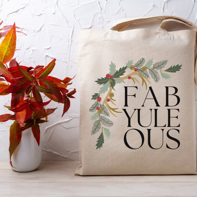 Fab-Yule-Ous Modern Julens Grönt, Röda och Guld Tygkasse (Skapare uppladdad)