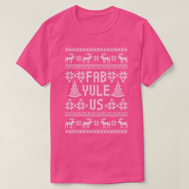 Fab Yule Us Funny Yule Log Ugly jul Sweater T Shirt (Design framsida)