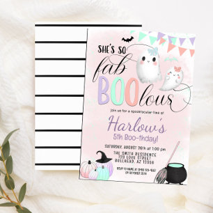 FabBOOlous Ghost Pastel Halloween Birthday Inbjudningar