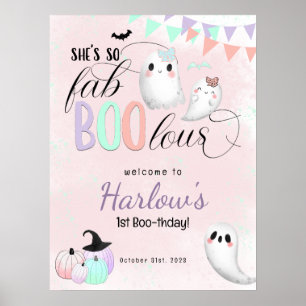 FabBOOlous Pastel Halloween Birthday Välkommen Poster
