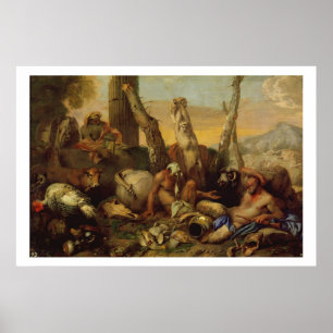 Fabeln av Diogenes som tittar med en lykta för Poster