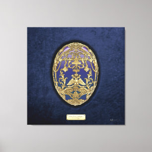 Faberge Eggs: Tsarevich Egg on Blue Velvet Canvastryck