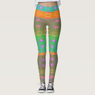 Faberge Inspired Ro Blommigt Folk Revival Leggings