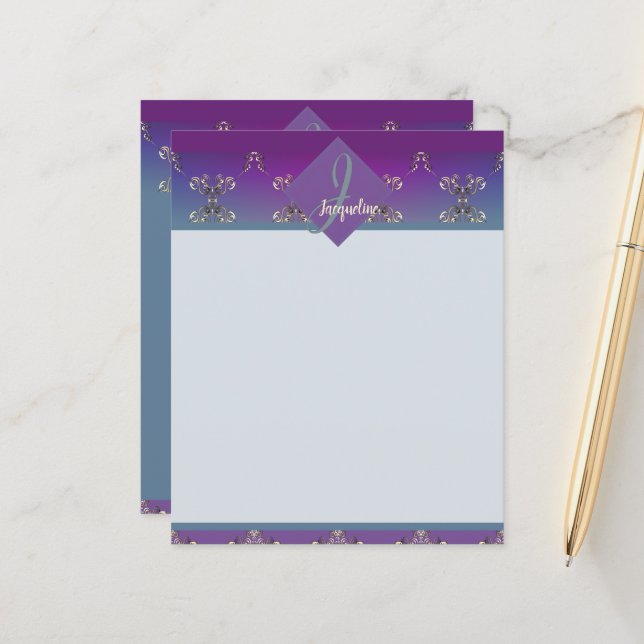 Fabergè-like Monogram Lila Blue Gradient (Fram/Back In Situ)