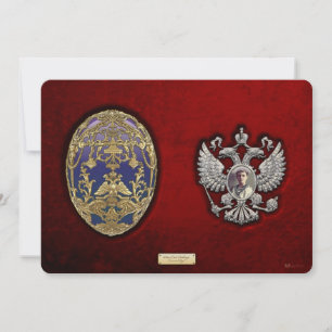 Faberge Tsarevich Egg with Surprise on Red Velvet