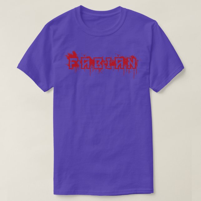 Fabian  First Name Halloween Costume Personalized  T Shirt (Design framsida)