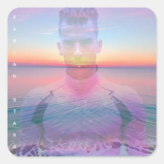 Fabian Starr Digital Kärlek Fläkt-knapp Fyrkantigt Klistermärke