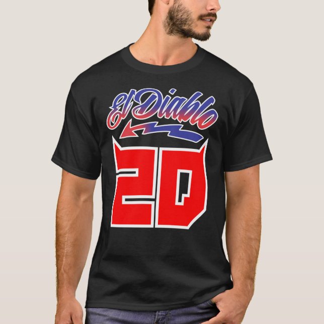 Fabio Quartararo 20 El Diablo Fläkt Art FQ20 Super T Shirt (Framsida)