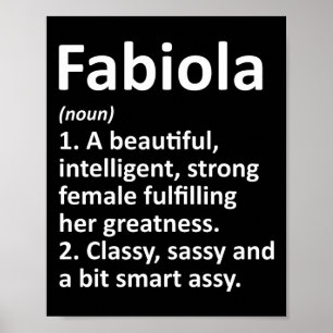Fabiola Definition Personlig Namn Funny Christm Poster