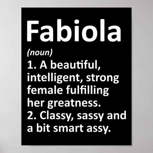 Fabiola Definition Personlig Namn Funny Christm Poster (Framsidan)