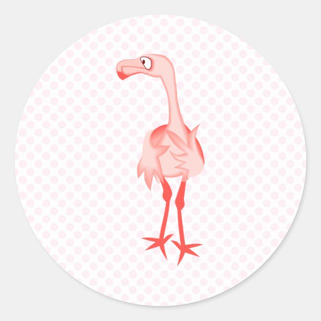 Fabiola Flamingo Runt Klistermärke (Framsida)