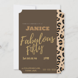 Fabolous Cheetah 50-årsjubileum Inbjudningar