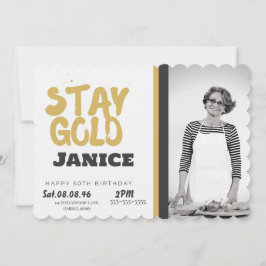 Fabolous Guld Personlig 50-årsdag Inbjudningar