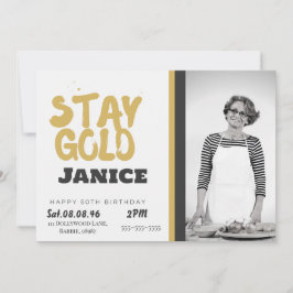 Fabolous Guld Personlig 50-årsdag Inbjudningar