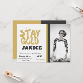 Fabolous Guld Personlig 50-årsdag Inbjudningar