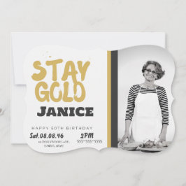 Fabolous Guld Personlig 50-årsdag Inbjudningar