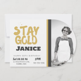 Fabolous Guld Personlig 50-årsjubileumsguld Inbjudningar
