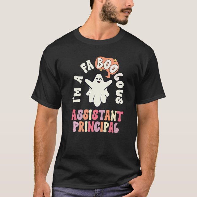 Faboolous Assistant Principal Retro Halloween Vint T Shirt (Framsida)