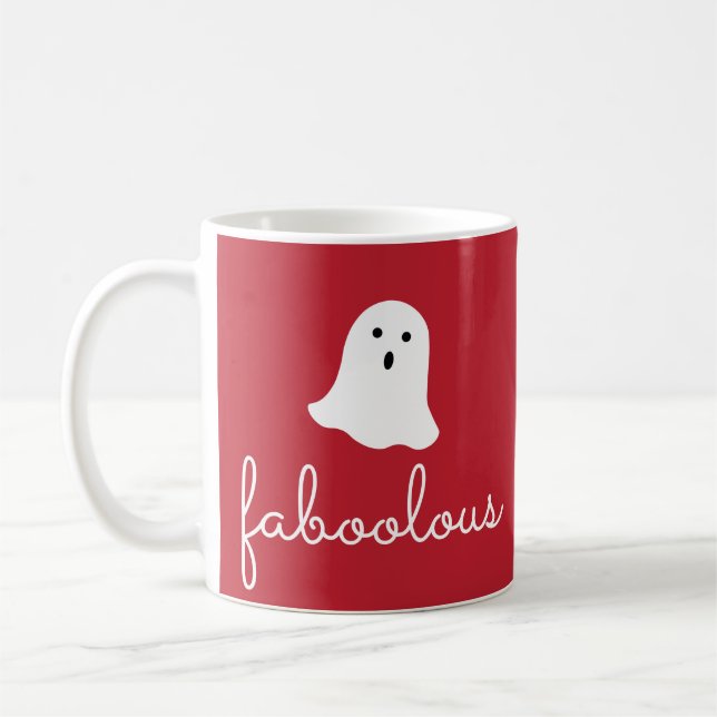 Faboolous Bo-spöke för Halloween Kaffemugg (Vänster)