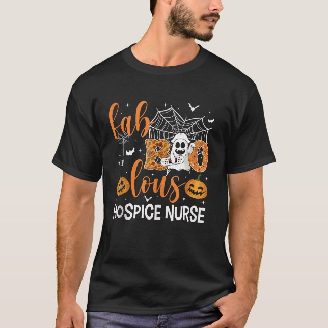 Faboolous Hospice Nurse Funny Halloween Boo Ghost T Shirt (Framsida)