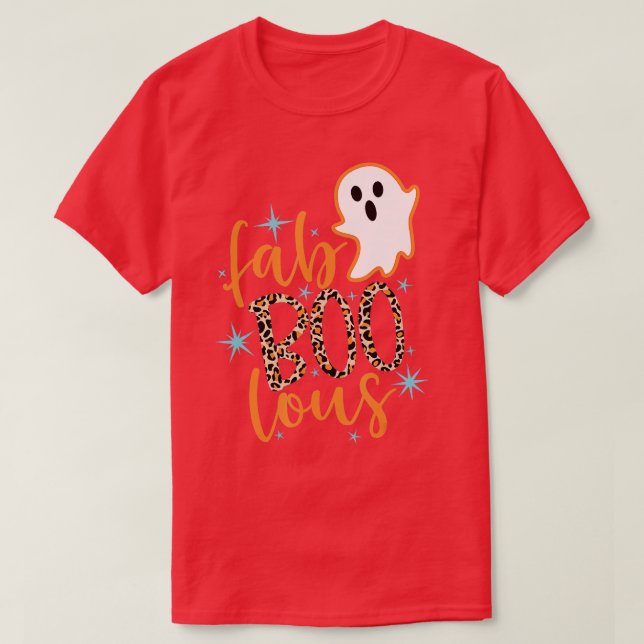 Faboolous Leopard Fabulous Boos Autumn Pumpkin Hal T Shirt (Design framsida)