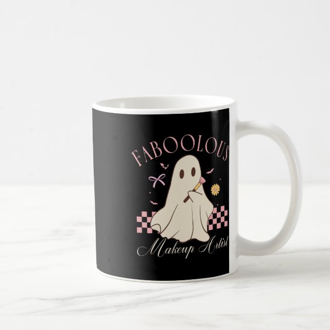 Faboolous Makeup Artist Cosmetolog Cute Ghost H Kaffemugg (Höger)